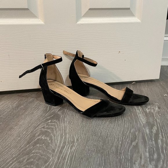 LULUS Kitten-Heel Open-Toe Black - Picture 1 of 3